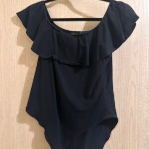 Top shop black off the shoulder body suit